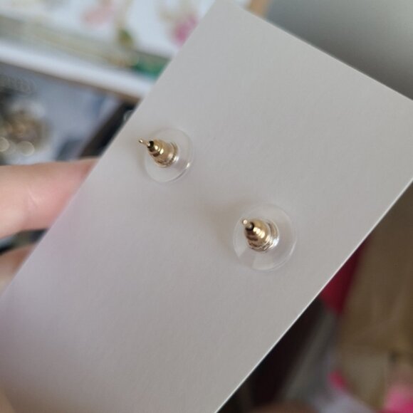 Boho Pink White Agate Gemstone Gold Ball Stud Drop Dangle Teardrop Earrings - Picture 4 of 7